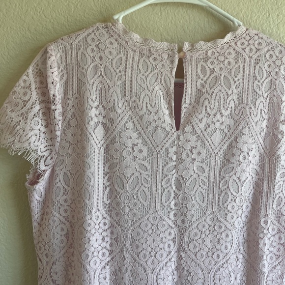 MI AMI - Francesca’s - Boutique Pink Lace Mini Dress Cap Sleeve Women’s Large - Picture 7 of 15